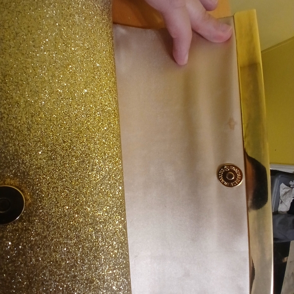 Lulu Townsend Gold Satin Clutch - Picture 9 of 14